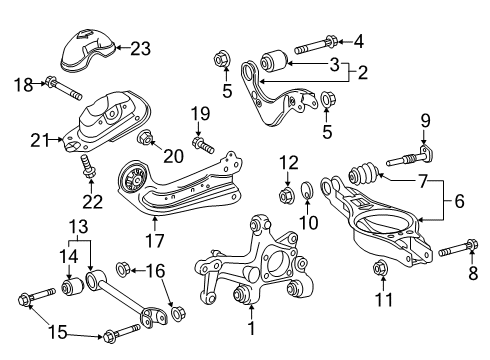 2021 Toyota Prius Knuckle, Passenger Side Diagram for 42304-47060