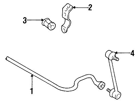 1999 Toyota Avalon Rear Suspension Components, Stabilizer Bar Diagram