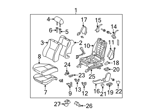 2008 Toyota Solara Cushion Cover, Driver Side Diagram for 71072-06810-A0