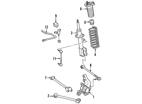 2003 Toyota MR2 Spyder Rear Suspension, Control Arm Diagram 2 - Thumbnail