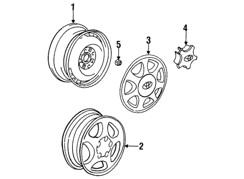 1994 Toyota MR2 Wheels, Covers & Trim Diagram