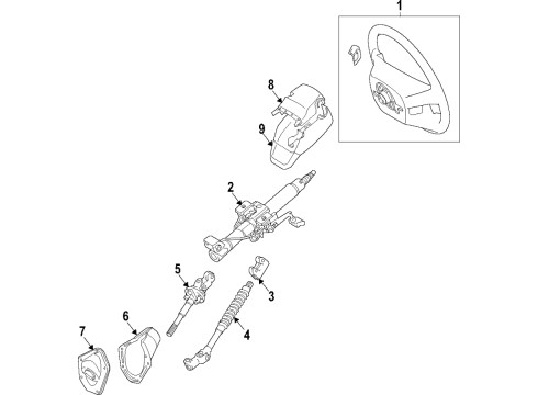 2022 Toyota Tacoma Steering Column & Wheel, Steering Gear & Linkage Diagram 1 - Thumbnail