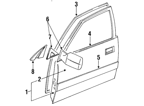 1992 Toyota Land Cruiser Front Door Diagram