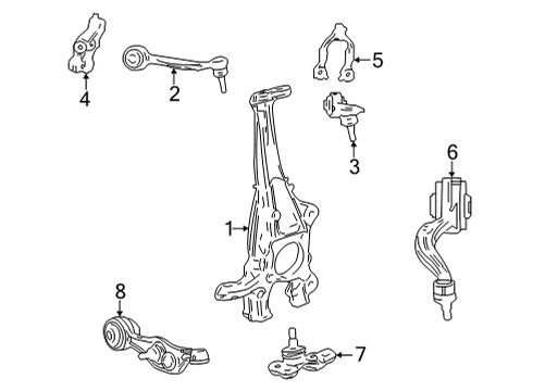 2022 Toyota Mirai Front Suspension Components Diagram