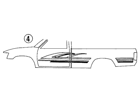 1993 Toyota Pickup Stripe Tape Diagram 2 - Thumbnail
