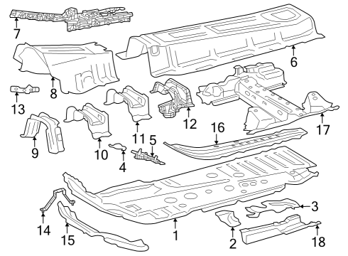 Panel Sub-Assembly, Front Floor, Rear Lower Diagram for 58014-42010