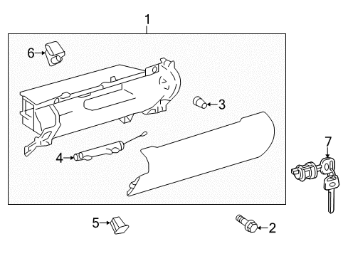 2013 Toyota Camry Glove Box Assembly, Lower Diagram for 55303-06390-A0