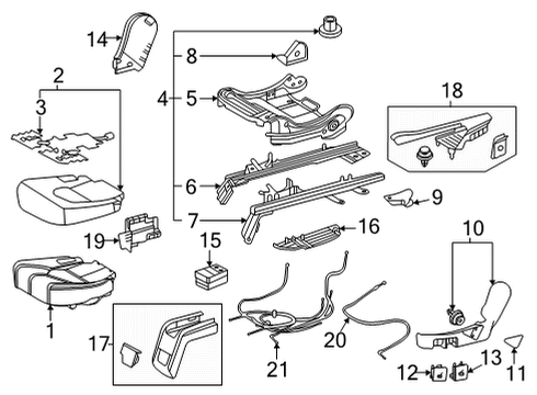 2021 Toyota Highlander Second Row Seats, Body Diagram 6 - Thumbnail