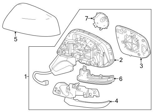 2022 Toyota Corolla Cross Outside Mirrors Diagram