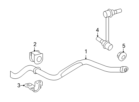 2014 Toyota Tacoma Stabilizer Bar & Components - Front Diagram