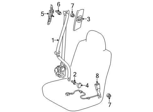 2016 Toyota Prius V Seat Belt Diagram