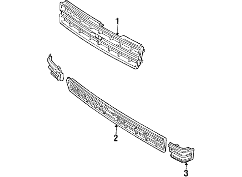 1988 Toyota Tercel Grille Assembly Diagram for 53111-16070