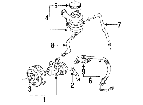 1994 Toyota Previa P/S Pump & Hoses, Steering Gear & Linkage Diagram 3 - Thumbnail