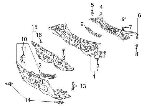 2003 Toyota MR2 Spyder Dash Panel Diagram for 55101-17901