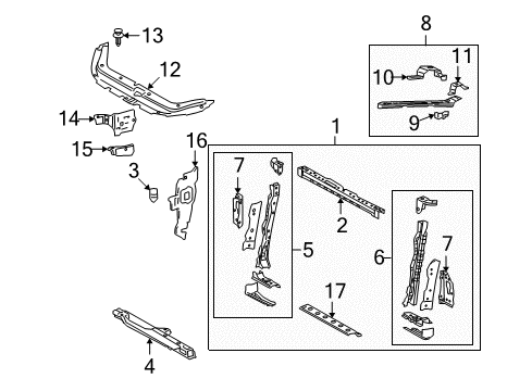 2010 Toyota RAV4 Radiator Support Diagram