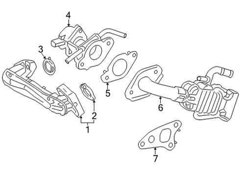 Pipe Sub-Assembly, EGR Diagram for 25601-25030
