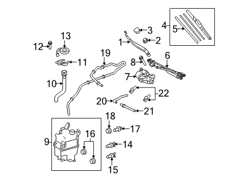 2014 Toyota Venza Windshield - Wiper & Washer Components Diagram