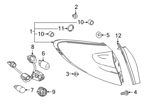 2020 Toyota C-HR Tail Lamps Diagram 1 - Thumbnail