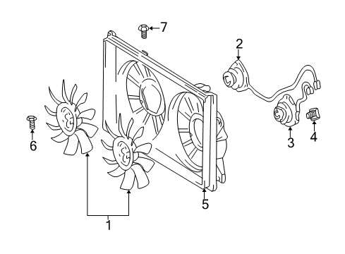 2002 Toyota Prius Cooling System, Radiator, Water Pump, Cooling Fan Diagram
