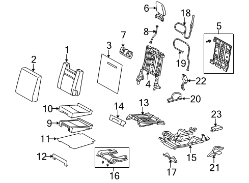 Cover, Rear Seat Cushion Hinge, Lower Driver Side Diagram for 71694-60030-C0