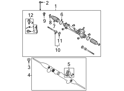 2009 Scion tC Steering Column & Wheel, Steering Gear & Linkage Diagram