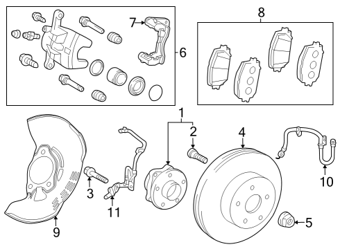 2023 Toyota Prius AWD-e Brake Components Diagram
