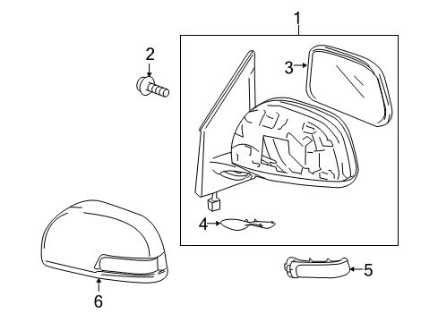 2010 Toyota RAV4 Outside Mirrors Diagram 1 - Thumbnail