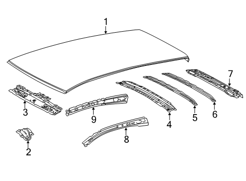 2014 Toyota Yaris Roof & Components Diagram 1 - Thumbnail