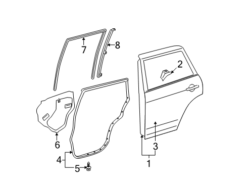 2010 Toyota RAV4 Rear Door Diagram
