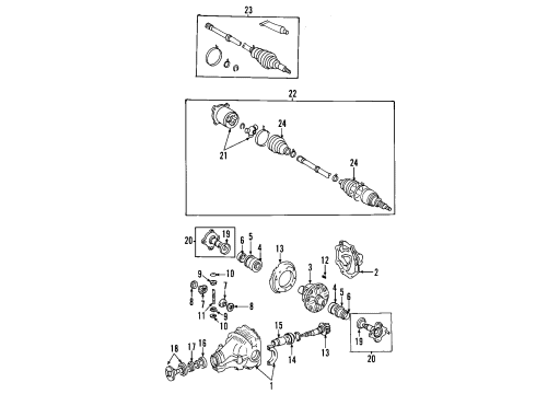 2004 Toyota Highlander Rear Axle, Axle Shafts & Joints, Differential, Propeller Shaft Diagram