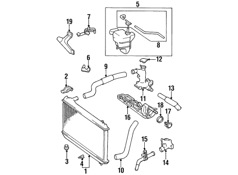 1999 Toyota Avalon Radiator & Components Diagram