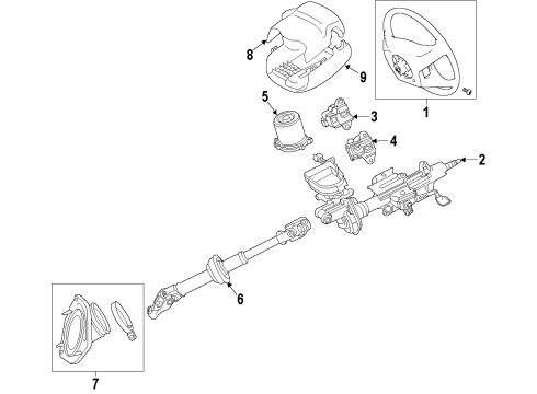 2017 Toyota Highlander Steering Column & Wheel, Steering Gear & Linkage Diagram 1 - Thumbnail
