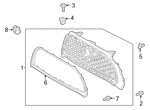 2022 Toyota Corolla Cross Grille & Components Diagram