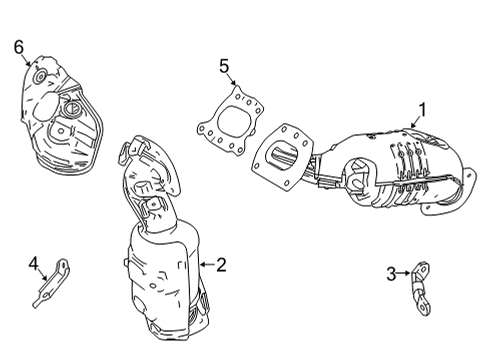 2020 Toyota Highlander Exhaust Manifold, Passenger Side Diagram for 17140-0P350