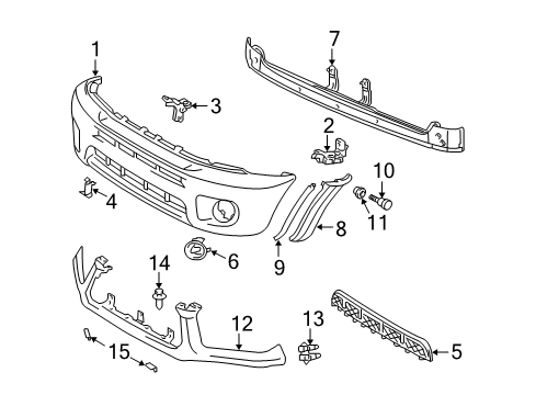 2004 Toyota RAV4 Front Bumper Diagram
