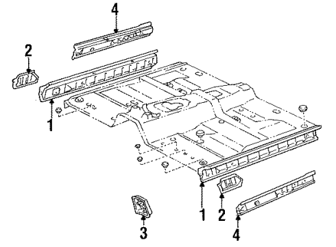 1992 Toyota 4Runner Front Floor Pan Diagram for 58111-89365