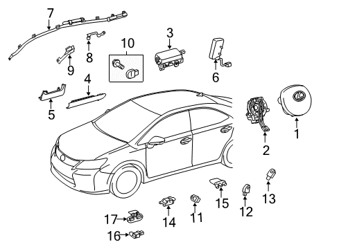 Sensor, Door Side Air Bag, Passenger Side Diagram for 89831-21010
