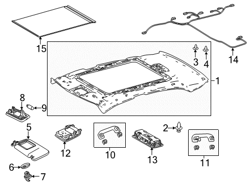 2022 Toyota Camry Interior Trim - Roof Diagram