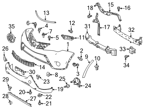 2015 Toyota RAV4 Front Bumper Diagram
