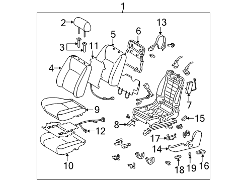 2006 Toyota Camry Front Seat Components Diagram