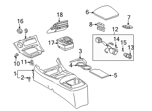 2004 Toyota Celica Console Diagram