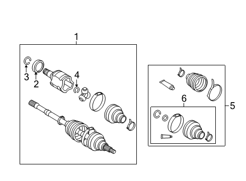 2012 Toyota Matrix Drive Axles - Rear Diagram