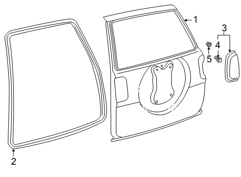 2000 Toyota RAV4 Back Door Diagram