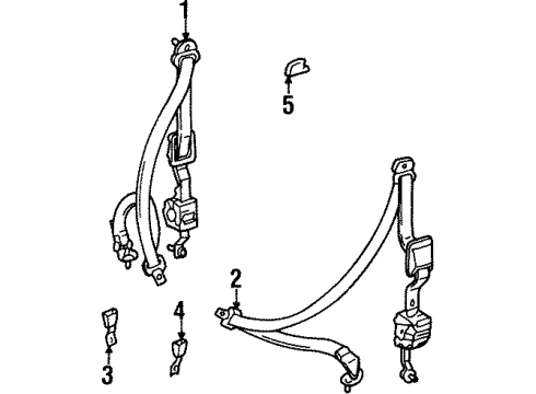 1998 Toyota T100 Front Seat Belts Diagram 2 - Thumbnail