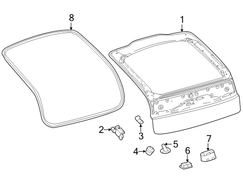 2023 Toyota Prius AWD-e Gate & Hardware Diagram
