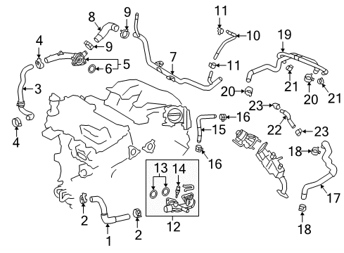 Hose Assembly, Water By-Pass Diagram for 16260-31060