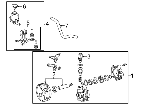 2014 Toyota Tundra P/S Pump & Hoses, Steering Gear & Linkage Diagram
