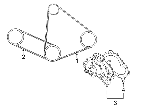 2004 Toyota Solara Water Pump, Belts & Pulleys Diagram