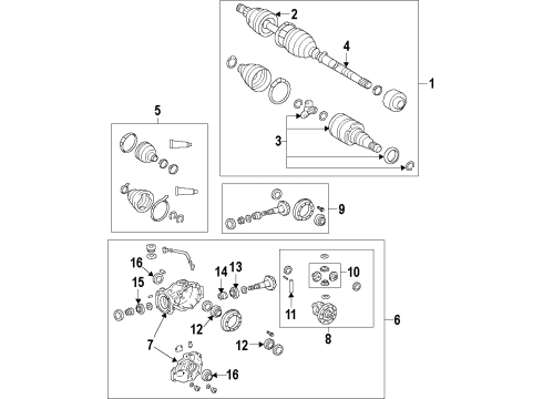 2014 Toyota Venza Rear Axle, Axle Shafts & Joints, Differential, Propeller Shaft Diagram