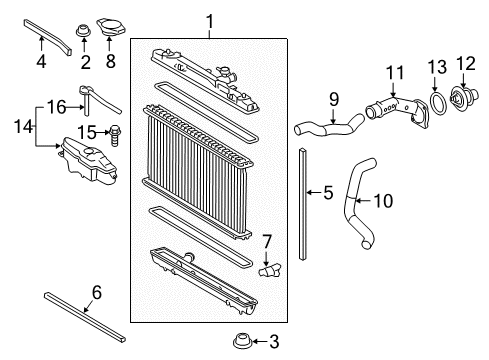 2016 Toyota Camry Radiator & Components Diagram